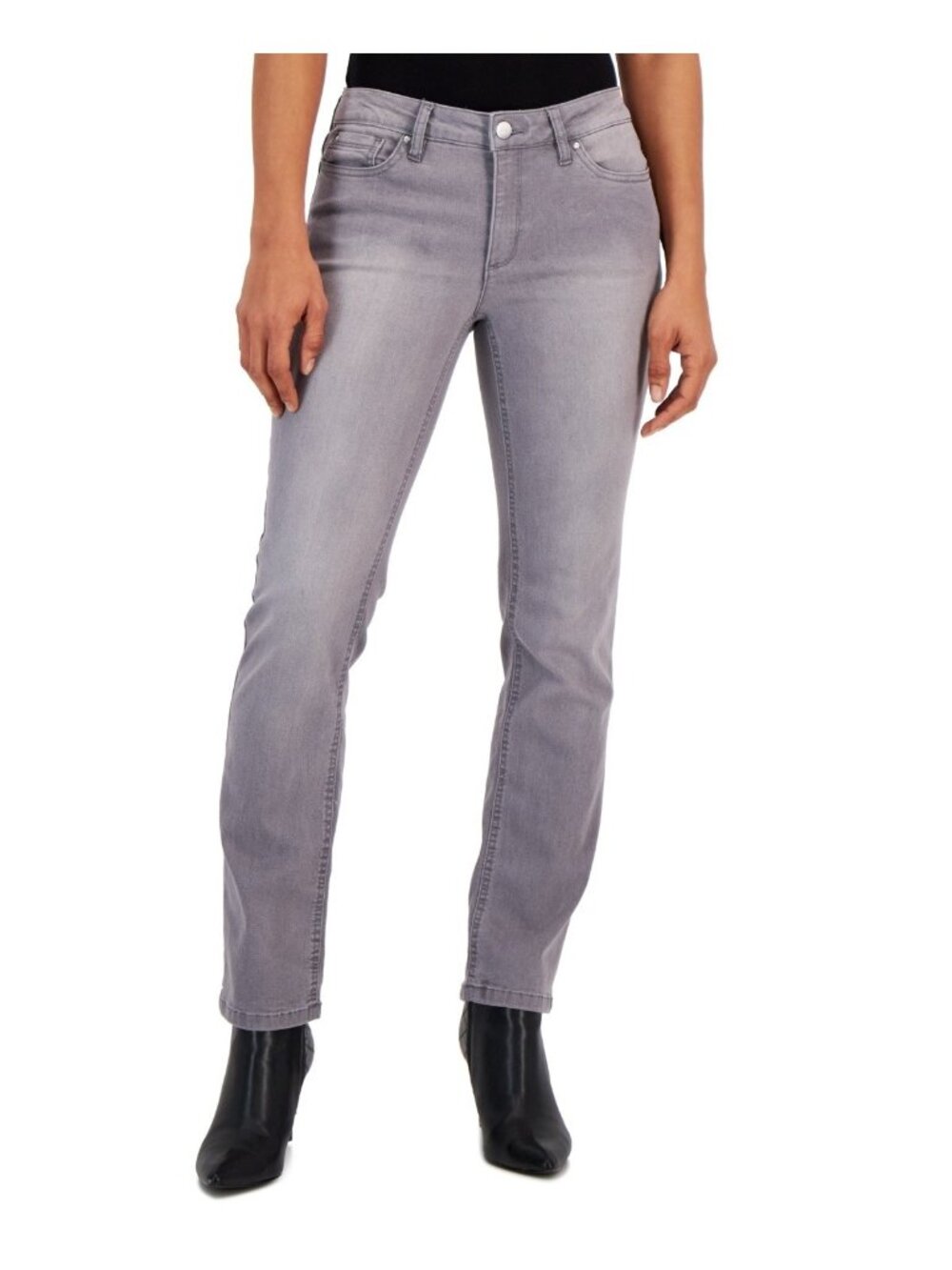 Jones New York Lexington Straight Denim Jeans Gray Petite Size 16P /33 SALE $70